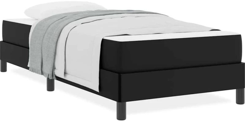 vidaXL Κρεβάτι με στρώμα Μαύρο 100 x 200 cm Τεχνητό δέρμα