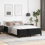 vidaXL Κρεβάτι με στρώμα Μαύρο 140 x 200 cm Τεχνητό δέρμα