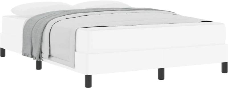 vidaXL Κρεβάτι με στρώμα Καθαρό Λευκό 160 x 200 cm Τεχνητό δέρμα
