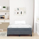 vidaXL Κρεβάτι box spring με στρώμα Σκούρο Γκρι 120 x 190 cm Βελούδο