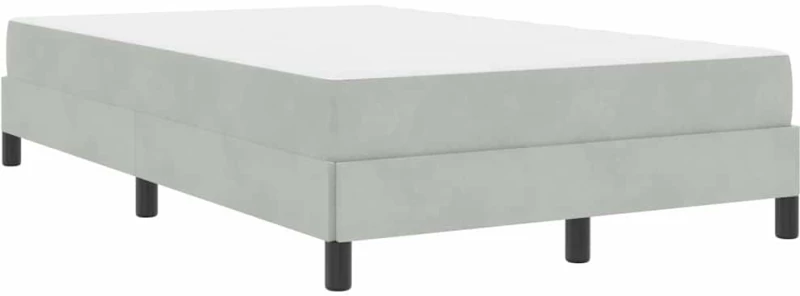 vidaXL Κρεβάτι box spring με στρώμα Ανοιχτό γκρι 120 x 200 cm Βελούδο