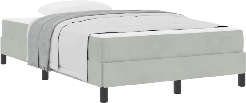 vidaXL Κρεβάτι box spring με στρώμα Ανοιχτό γκρι 120 x 200 cm Βελούδο