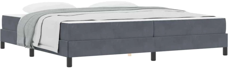 vidaXL Κρεβάτι box spring με στρώμα Σκούρο Γκρι 200 x 200 cm Βελούδο
