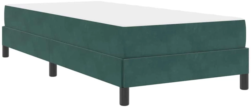 vidaXL Κρεβάτι box spring με στρώμα Σκούρο Πράσινο 80 x 220 cm Βελούδο