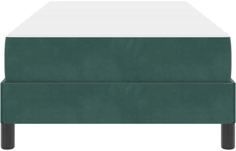 vidaXL Κρεβάτι box spring με στρώμα Σκούρο Πράσινο 80 x 220 cm Βελούδο