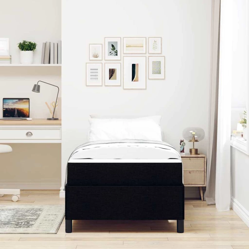vidaXL Κρεβάτι με ελατήρια Μαύρο και Μαύρο 80 x 200 cm