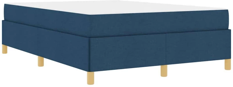 vidaXL Κρεβάτι με ελατήρια Μπλε και άσπρο 160 x 200 cm ύφασμα