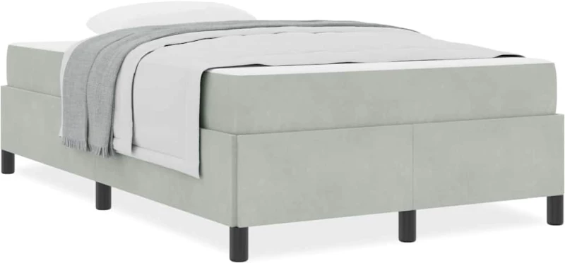 vidaXL Σκελετός Κρεβατιού με στρώμα Λευκό και Ανοιχτό γκρι και Λευκό