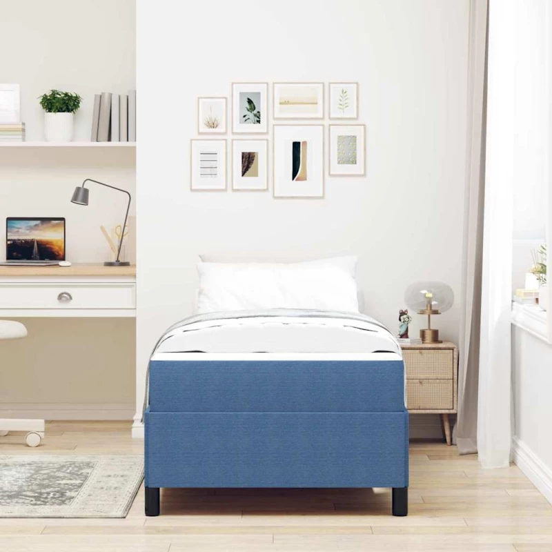 vidaXL Σκελετός Κρεβατιού Μπλε 90 x 190 cm Βελούδο