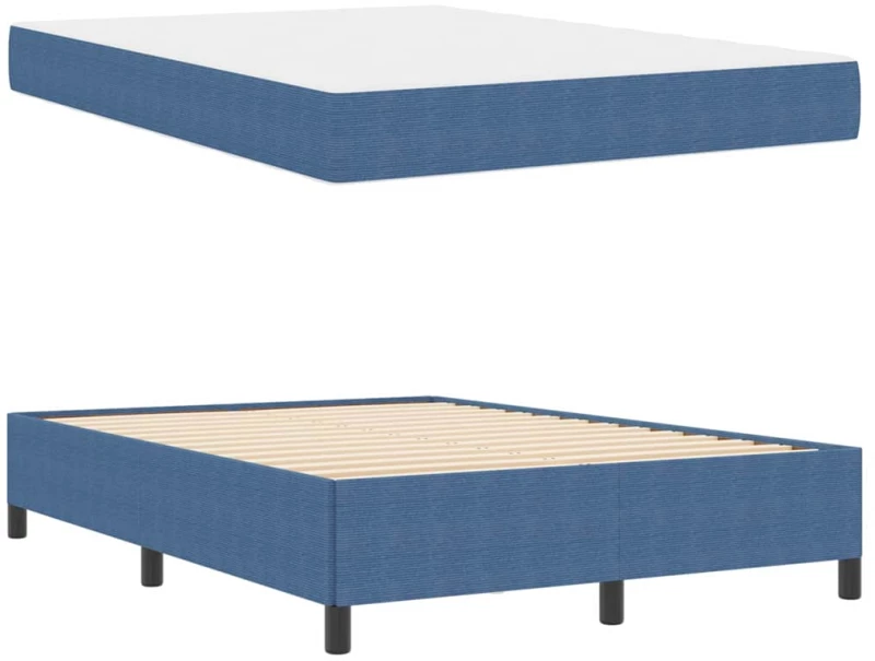 vidaXL Σκελετός Κρεβατιού Μπλε 140 x 190 cm Βελούδο