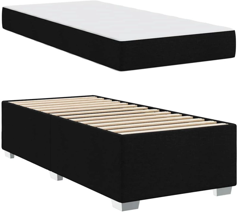 vidaXL Σκελετός Κρεβατιού Μαύρο 90 x 190 cm ύφασμα