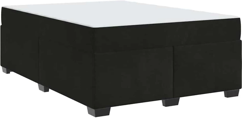 vidaXL Σκελετός κρεβατιού με στρώμα Μαύρο 160 x 200 cm Βελούδο