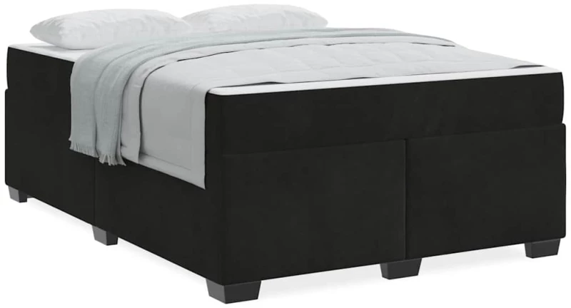 vidaXL Σκελετός κρεβατιού με στρώμα Μαύρο 160 x 200 cm Βελούδο