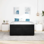 vidaXL Σκελετός κρεβατιού με στρώμα Μαύρο 160 x 200 cm Βελούδο