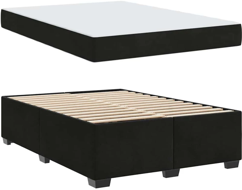 vidaXL Σκελετός κρεβατιού με στρώμα Μαύρο 160 x 200 cm Βελούδο