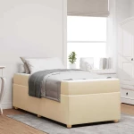 vidaXL Σκελετός Κρεβατιού με στρώμα Κρεμ 80 x 200 cm ύφασμα