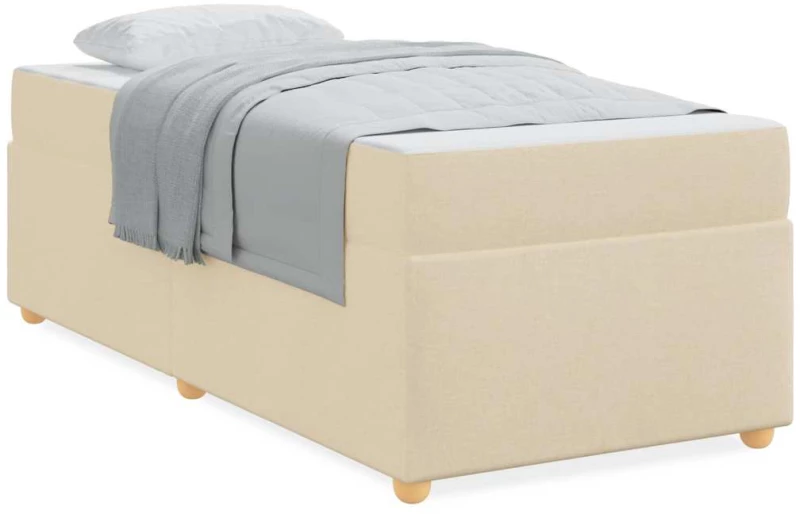 vidaXL Σκελετός Κρεβατιού με στρώμα Κρεμ 80 x 200 cm ύφασμα