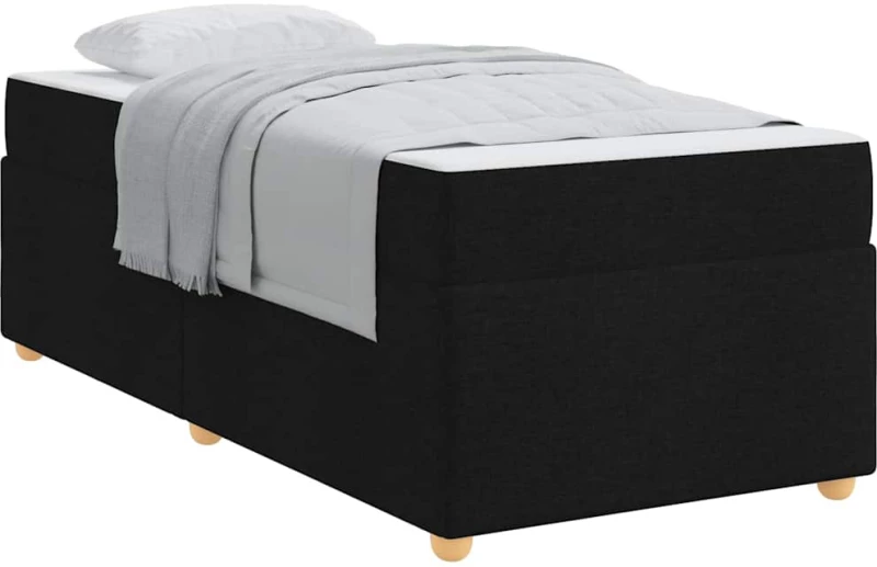 vidaXL Σκελετός Κρεβατιού με στρώμα Μαύρο 90 x 200 cm ύφασμα