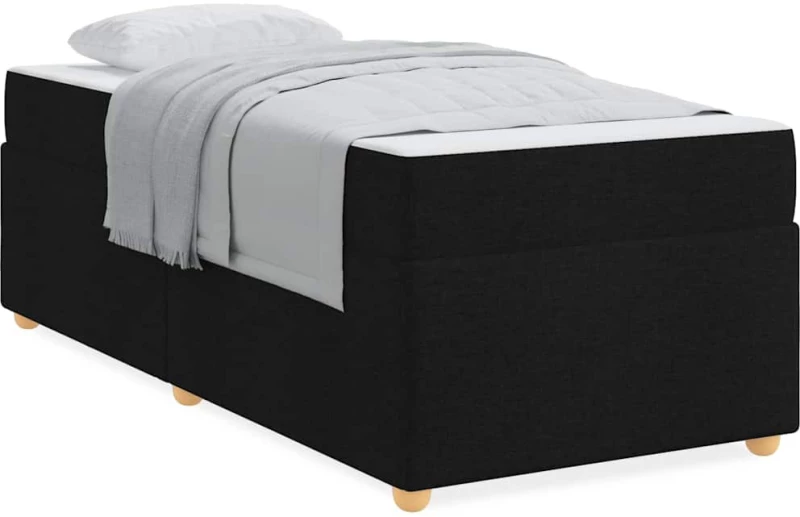 vidaXL Σκελετός Κρεβατιού με στρώμα Μαύρο 90 x 200 cm ύφασμα
