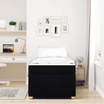 vidaXL Σκελετός Κρεβατιού με στρώμα Μαύρο 90 x 200 cm ύφασμα