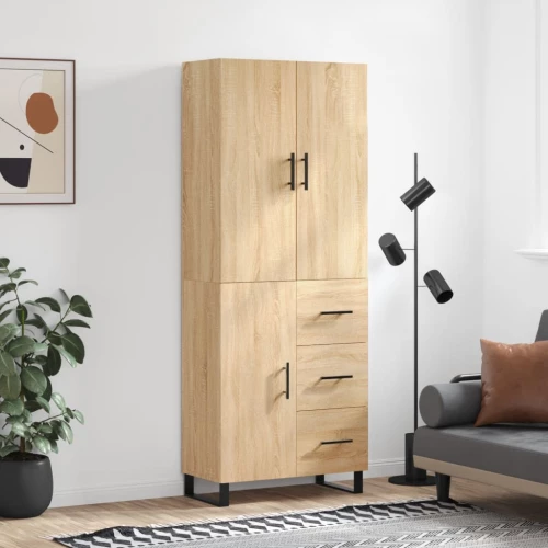 vidaXL Ντουλάπι Sonoma δρυς 69,5 x 34 x 180 εκ. από Επεξεργασμένο Ξύλο