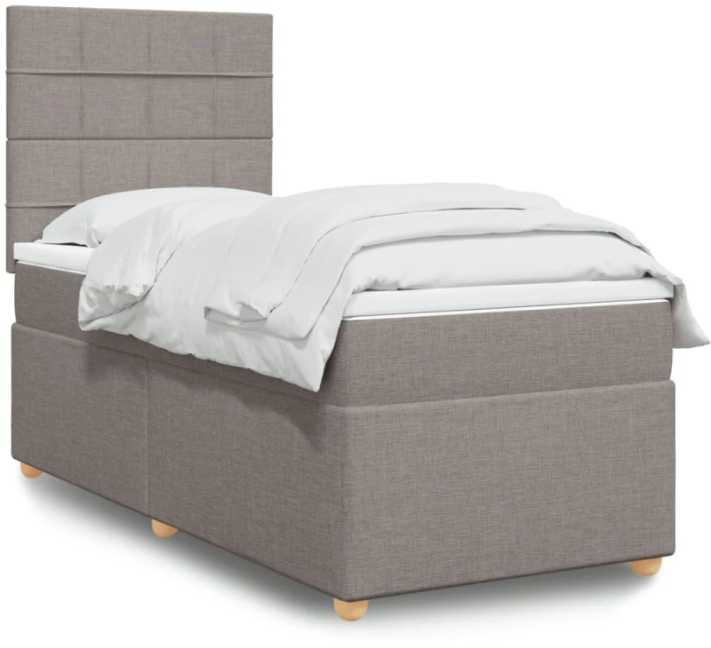 vidaXL Κρεβάτι Boxspring με Στρώμα Taupe 80x200 εκ. Υφασμάτινο