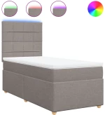 vidaXL Κρεβάτι Boxspring με Στρώμα Taupe 80x200 εκ. Υφασμάτινο