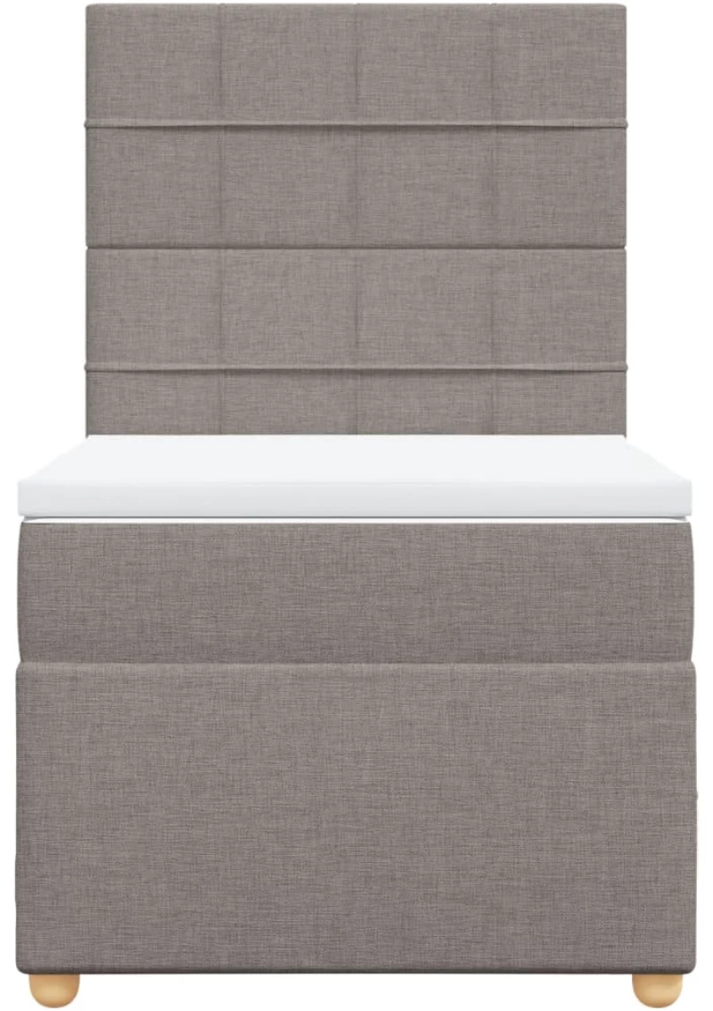 vidaXL Κρεβάτι Boxspring με Στρώμα Taupe 80x200 εκ. Υφασμάτινο