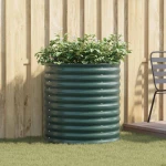 vidaXL Υπερυψωμένη Ζαρντινιέρα Πράσινο 80 x 80 x 81 cm Ατσάλι