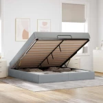 vidaXL Σκελετός Κρεβατιού Ανοιχτό γκρι 180 x 200 cm ύφασμα