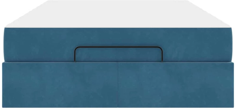 vidaXL Σκελετός Κρεβατιού με στρώμα Μπλε 120 x 200 cm Βελούδο