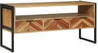 vidaXL Ντουλάπι TV με συρτάρι Καφέ 100 x 35 x 50 εκ Μασίφ ξύλο ακακίας