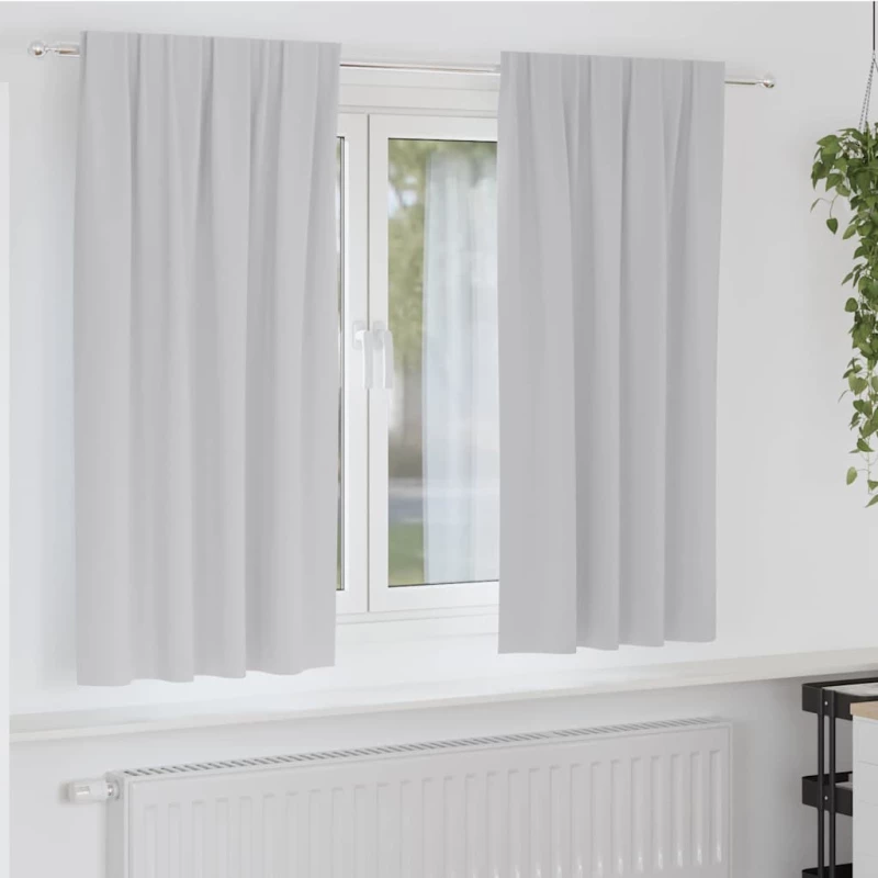 vidaXL Κουρτίνες 2 pcs Ανοιχτό γκρι 175x140εκ. Πολυεστέρας