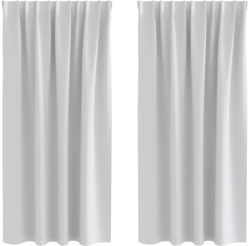 vidaXL Κουρτίνες 2 pcs Ανοιχτό γκρι 175x140εκ. Πολυεστέρας