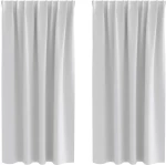 vidaXL Κουρτίνες 2 pcs Ανοιχτό γκρι 175x140εκ. Πολυεστέρας