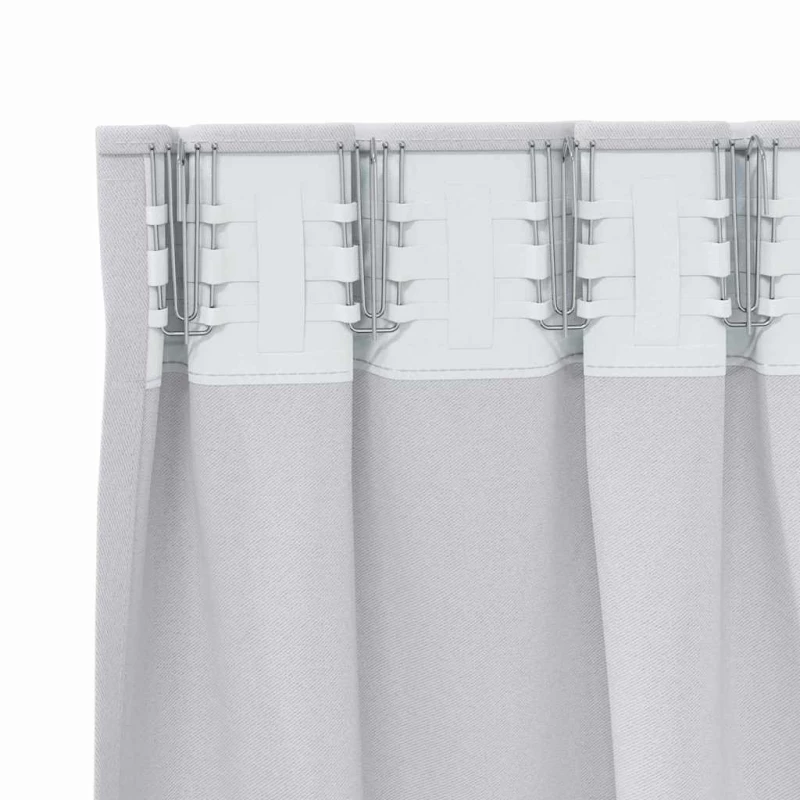vidaXL Κουρτίνες 2 pcs Ανοιχτό γκρι 175x140εκ. Πολυεστέρας