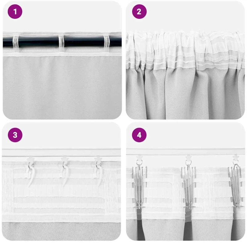 vidaXL Κουρτίνες 2 pcs Ανοιχτό γκρι 175x140εκ. Πολυεστέρας