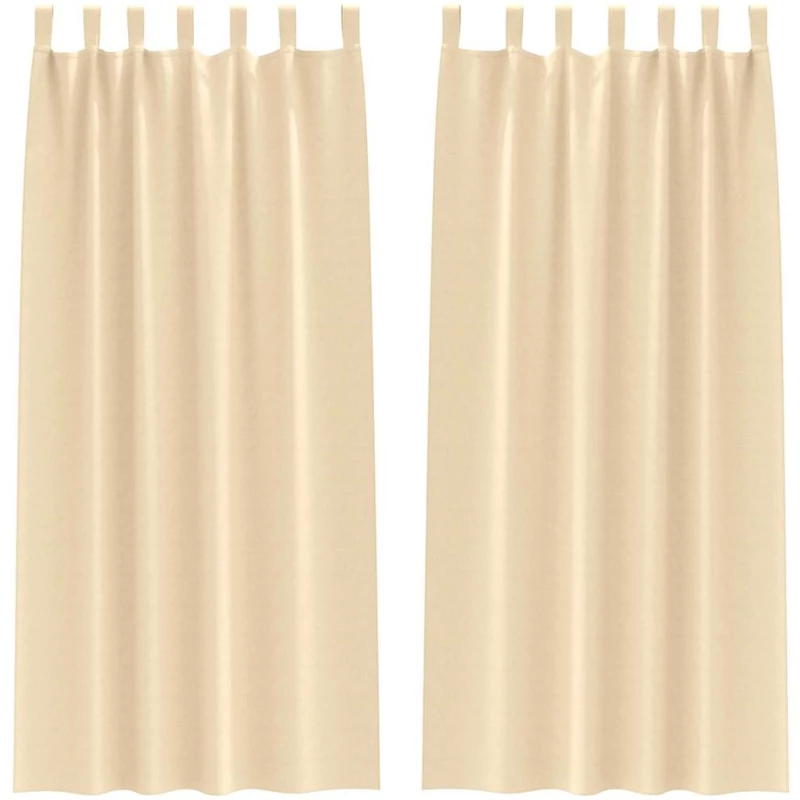 vidaXL Κουρτίνες με κουρτίνες 2 pcs Κρεμ 245x140εκ. Πολυεστέρας