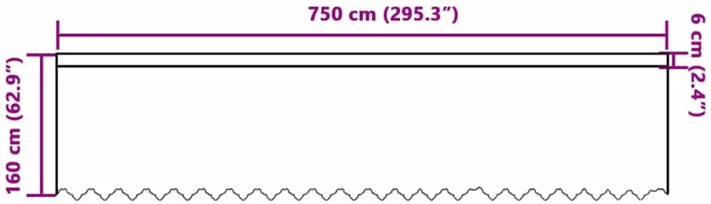 vidaXL Κουρτίνες με κουρτίνες Άλλο Λευκό 750 x 160 εκ. Πολυεστέρας