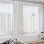 vidaXL Κουρτίνες με κουρτίνες Λευκό 1200 x 240 εκ. Πολυεστέρας
