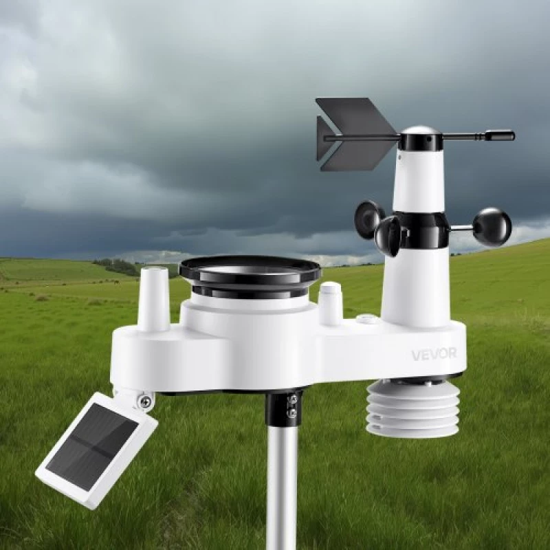 VEVOR 7-in-1 Wireless Weather Station Indoor Outdoor with Sensor 7.5 in Display