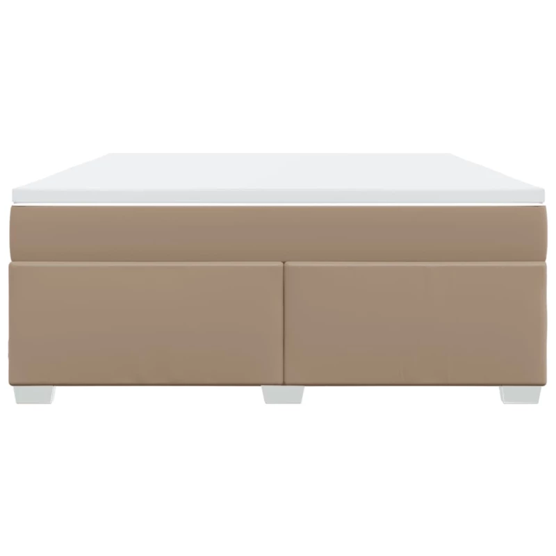 vidaXL Κρεβάτι Boxspring με Στρώμα Καπουτσίνο 180x200 εκ. Συνθ. Δέρμα