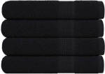 vidaXL Πετσέτες 4 τεμάχια Μαύρο 100x200 εκ. 360 γρ/μ² 100% βαμβάκι