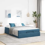 vidaXL Σκελετός Κρεβατιού Μπλε 160 x 200 cm Βελούδο