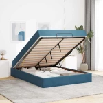 vidaXL Σκελετός Κρεβατιού Μπλε 160 x 200 cm Βελούδο