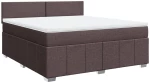 vidaXL Κρεβάτι Boxspring με Στρώμα Σκούρο Καφέ 180x200 εκ Υφασμάτινο