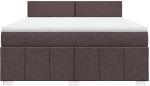 vidaXL Κρεβάτι Boxspring με Στρώμα Σκούρο Καφέ 180x200 εκ Υφασμάτινο