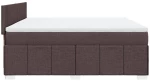 vidaXL Κρεβάτι Boxspring με Στρώμα Σκούρο Καφέ 180x200 εκ Υφασμάτινο