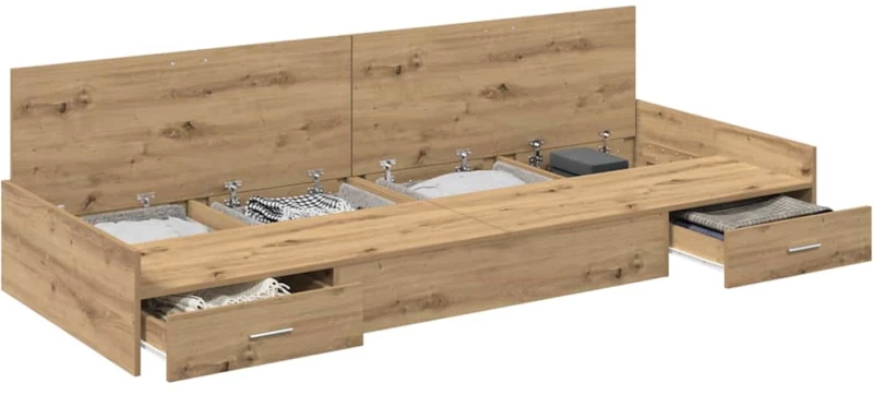 Κρεβάτι με αποθηκευτικό χώρο με κεφαλάρι Artisan Oak 90 x 200 cm