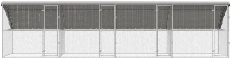 vidaXL Κλουβί για κότες Ασημί 800 x 200 x 198.5 εκ
